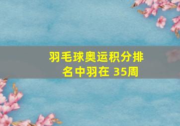 羽毛球奥运积分排名中羽在 35周